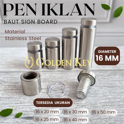 Jual Pen Iklan Stainless Mm Baut Akrilik Baut Kaca Sign Board