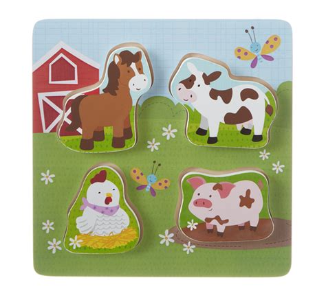 Wooden Farm Animal Puzzle 8.5"-BG4215