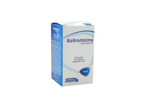 Azitromicina 200 mg 5 mL Suspensión Caja Con Frasco Con 15 mL Rx