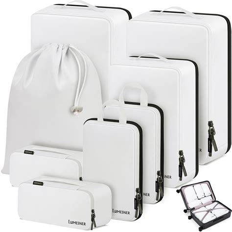 Lumesner Compression Packing Cubes 8 Set Travel Packing Cubes For