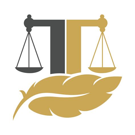 Law Balance On Feather And Attorney Monogram Logo Design Law Firm And