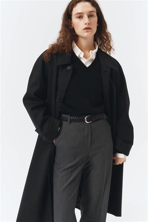 UNISEX VOLUME WOOL MAC COAT BLACK Dunst