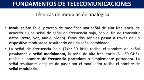 Fundamentos De Telecomunicaciones Unidad Modulacion Ppt