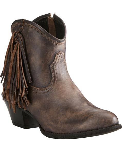 Ariat Women S Chocolate Duchess Braided Fringe Short Western Boots Medium Toe Country Outfitter