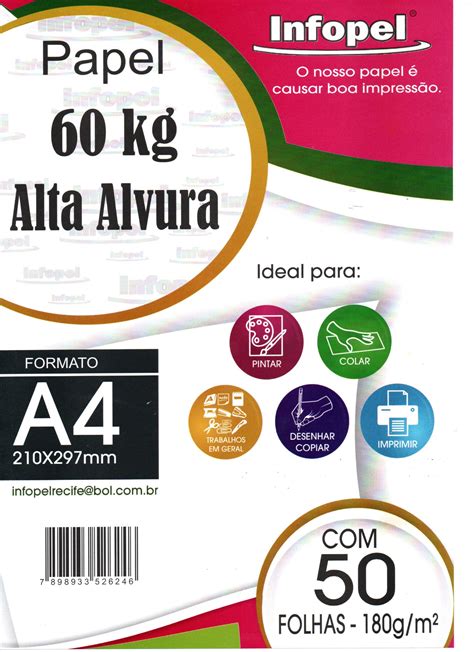 PAPEL 60KG ALTA ALVURA INFOPEL 180G A4 50 FLS Magazine Escalamares