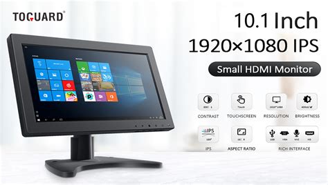 Toguard Touchscreen Portable Monitor 10 1 Inch Full Hd 1920 1080 Portable Color Display Screen