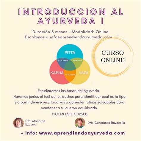 Cartelera de Actividades Aprendiendo Ayurveda María de Ezcurra