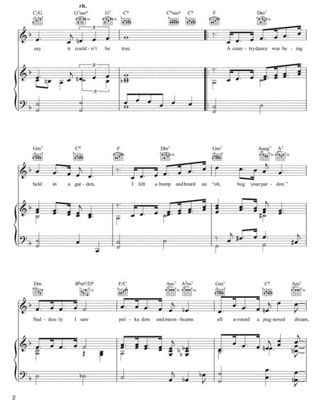 Polka Dots And Moonbeams By Johnny Burke Piano Vocal Guitar Digital Sheet Music Sheet