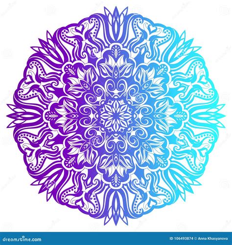 Mandala De La Flor Elementos Decorativos De La Vendimia Stock De