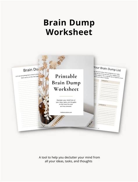 Printable Brain Dump Worksheet The Balanced Ceo