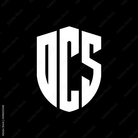 OCS letter logo design. OCS modern letter logo with black background ...