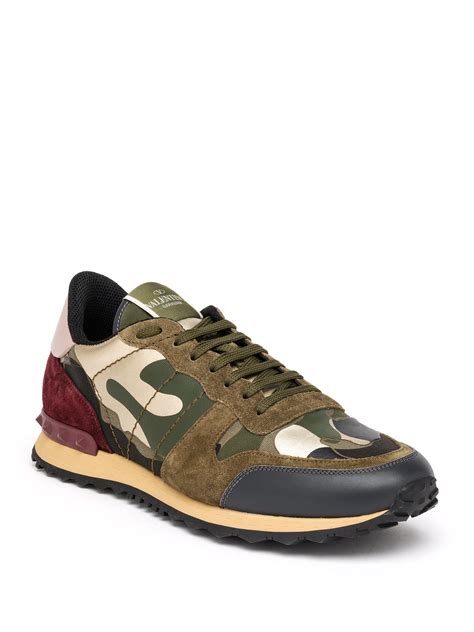 Valentino Rockrunner Camouflage Sneakers in Green for Men | Lyst