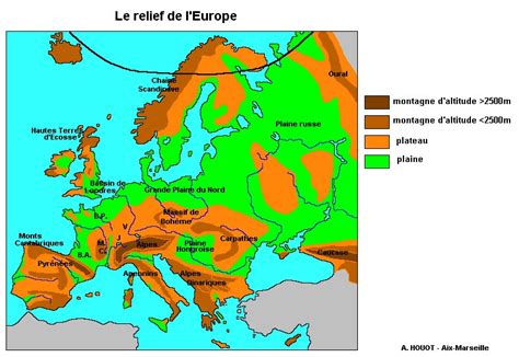 Carte Relief Europe