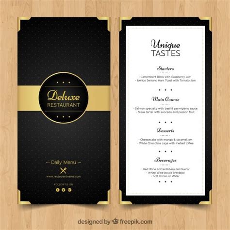 Premium Vector | Elegant menu for luxury restaurant | Menu book ...