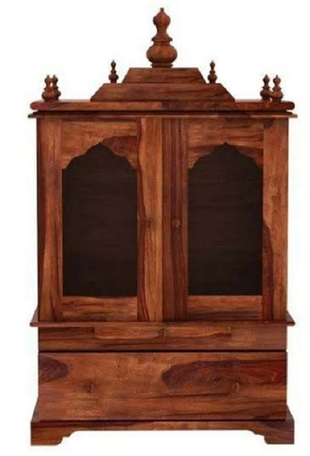 Brown Hand Carved And Light Weight Painted Sheesham Wood Temple For