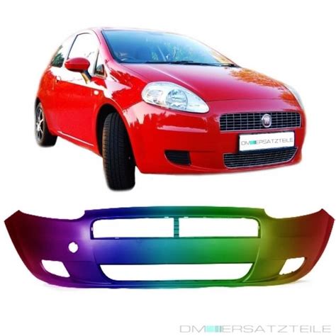 Set Painted Fiat Grande Punto Front Bumper 05 09 Primed Black