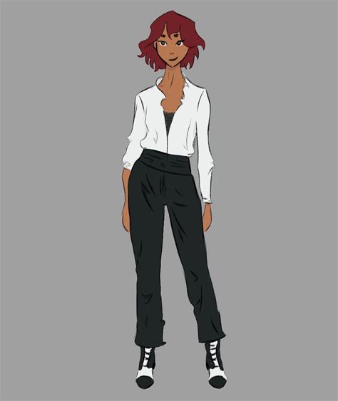 Carmen Sandiego Fanart: Red-Haired Animated Woman in Black Pants