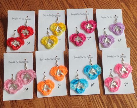 Upcycled Pop Tab Heart Earrings