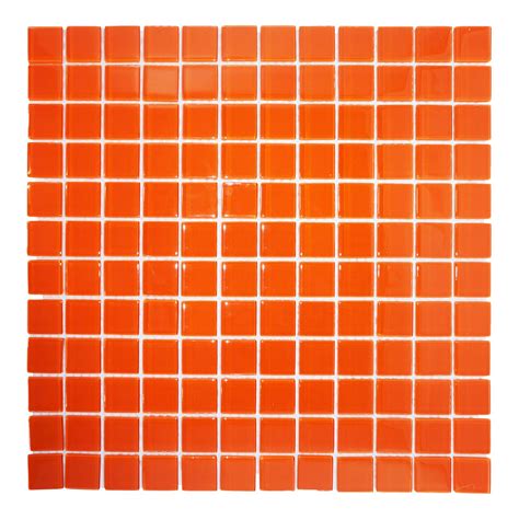 Orange Glass Mosaic Tile L300mm W300mm Departments Diy At Bandq