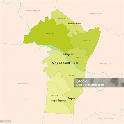 Tn Cheatham County Vector Map Green Stock Illustration - Download Image ...