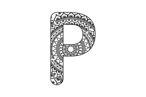 Mandala Alphabet Letter P Svg Cut File By Creative Fabrica Crafts