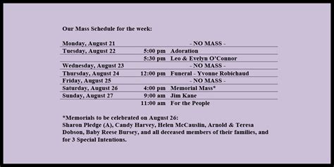 Mass Schedule – Holy Redeemer