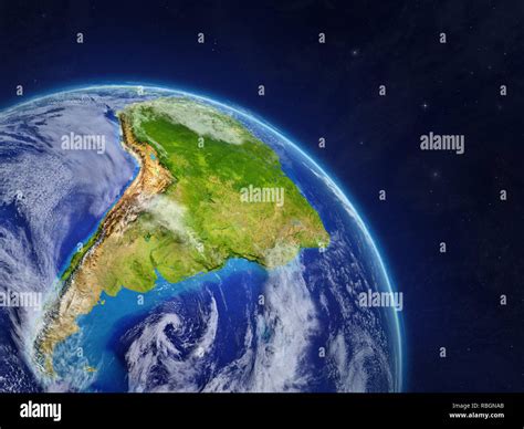 South America From Space Planet Earth With Extremely High Detail Of