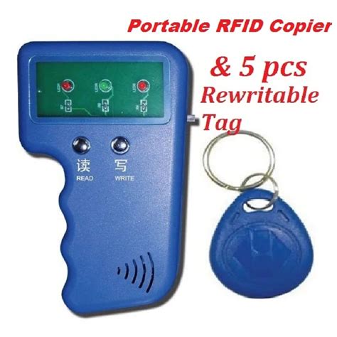 Handheld 125KHz RFID ID EM4100 Card Reader Writer Duplicator Copier