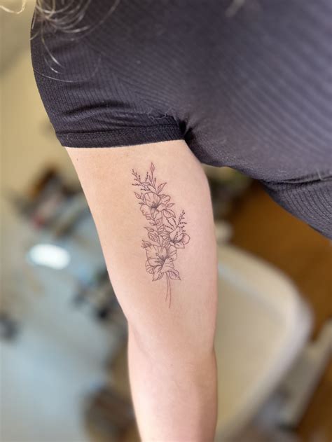 Best 29 Fine Line Flower Bouquet Tattoo You Must Try This Year