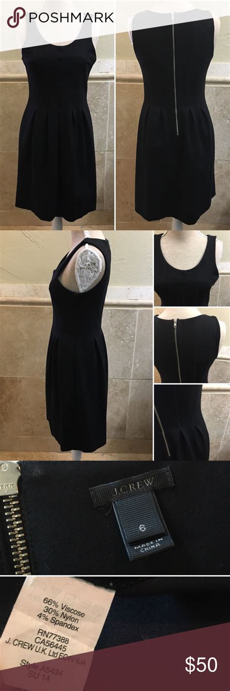 J Crew Pleated Flare Dress In Black Size 6