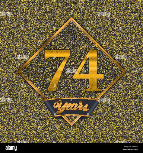 Golden Number Seventy Four Years Years Celebration Design