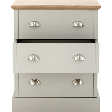 Gfw Kendal 3 Drawer Grey Chest Of Drawers Wilko