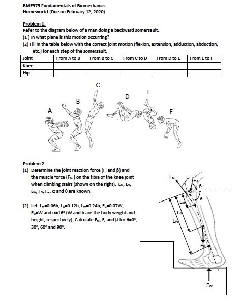 Solved Bme Fundamentals Of Biomechanics Homeworki Due On Chegg