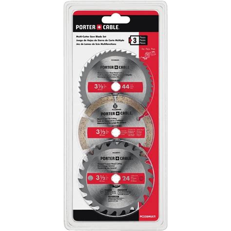 PORTER-CABLE 3-Pack 3-9/16-in Set Carbide Circular Saw Blade Set at ...