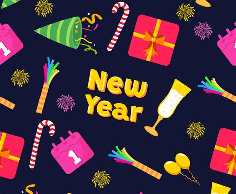 New Year Seamless Pattern Vector Art Graphics Freevector