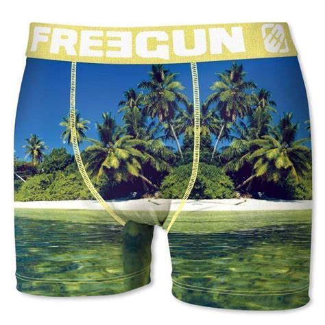 FREEGUN Boxer Homme Microfibre ISL Vert Bleu PREMIUM