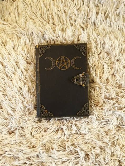 Handmade Grimoire Spellbook Triple Moon Pentagram Etsy