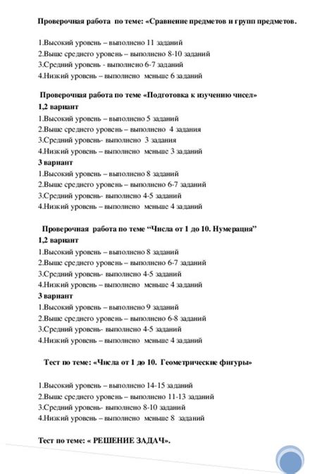 Проверочные работы по математике 1 класс УМК "Школа России"