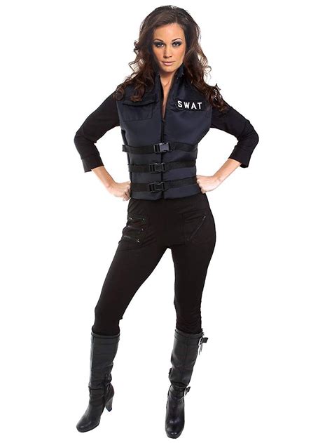 SWAT Girl S.W.A.T. Military Police Cop Commander Uniform Woman Costume ...