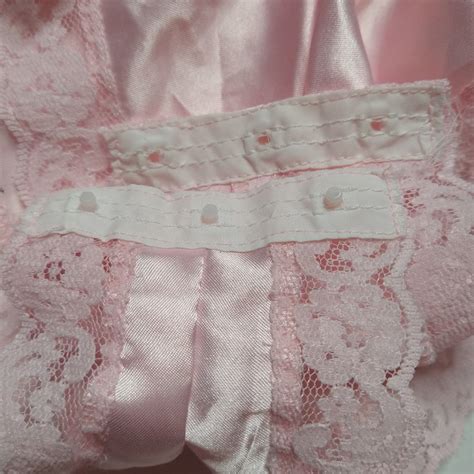 Vintage Pink Silk Teddy Lingerie Size Medium With Gem