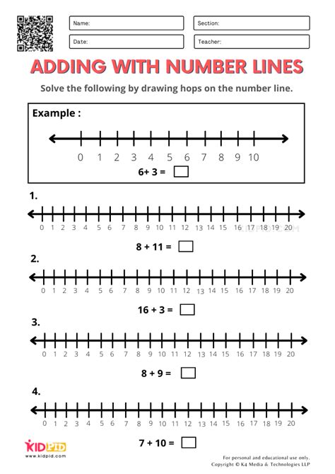 Number Line Addition Printable Worksheets For Grade 1 Kidpid