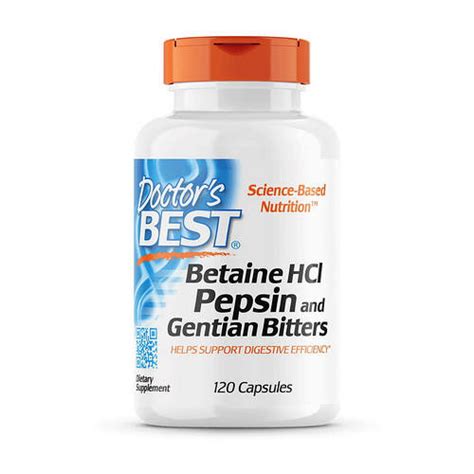 Бетаин с пепсином Doctor s Best Betaine HCL Pepsin and Gentian Bitters ...