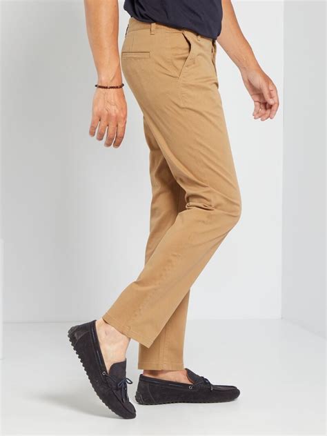 Regular Fit Chino Broek L Biege Kiabi