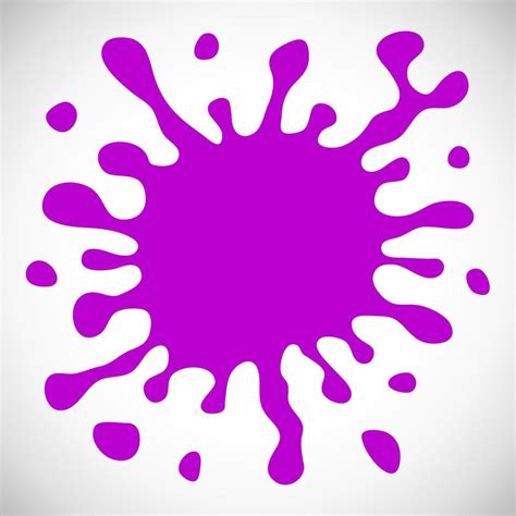 Purple Hand Drawn Paint Splash With Small Splashes And Shadows Vector