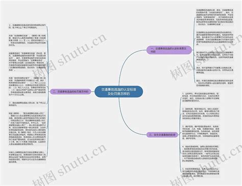 交通事故逃逸的认定标准及处罚是怎样的思维导图编号p7047280 Treemind树图