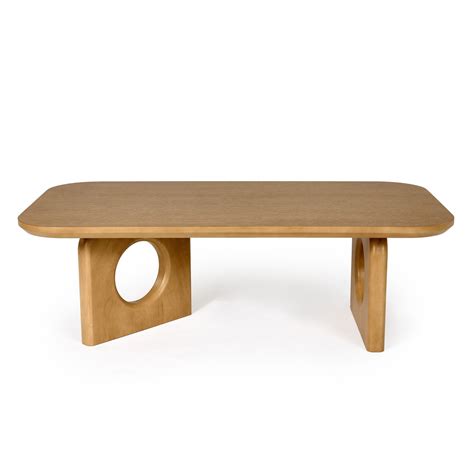 Benjara Noe Ohan 50 Inch Coffee Table, Rectangular, Light Brown Solid