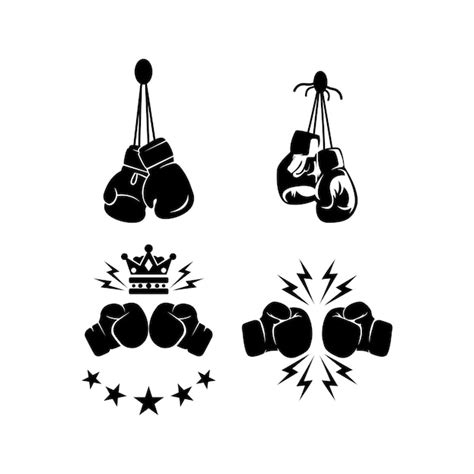 Guantes De Boxeo Logo Vector Icono Ilustración Diseño Vector Premium