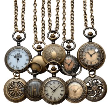 Pocket Watch Chain Classic Aesthetic Necklace Collection Set Pocket