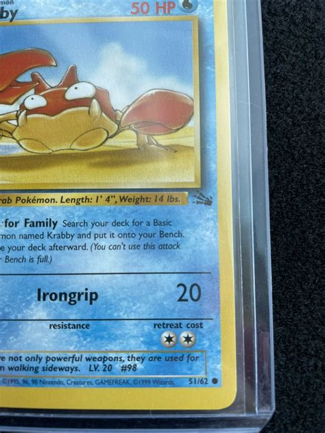 Krabby Misprint Pokemon Card Rare Fossil Values Mavin