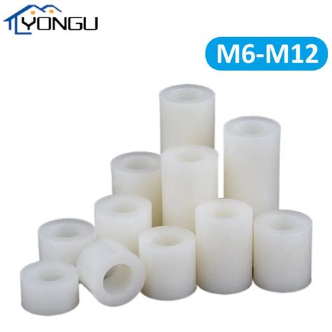 M M M M White Abs Plastic Non Threaded Hollowed Nylon Spacer